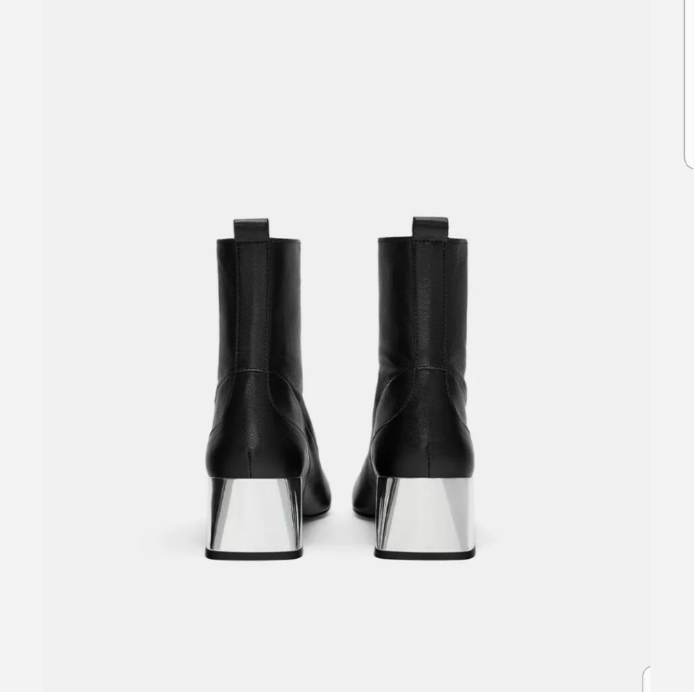 Zara Zip  - Up Leather Ankle Boots - Picture 6 of 7